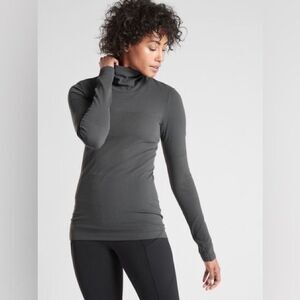 Athleta FLURRY BASE LAYER TURTLENECK Charcoal Grey Small